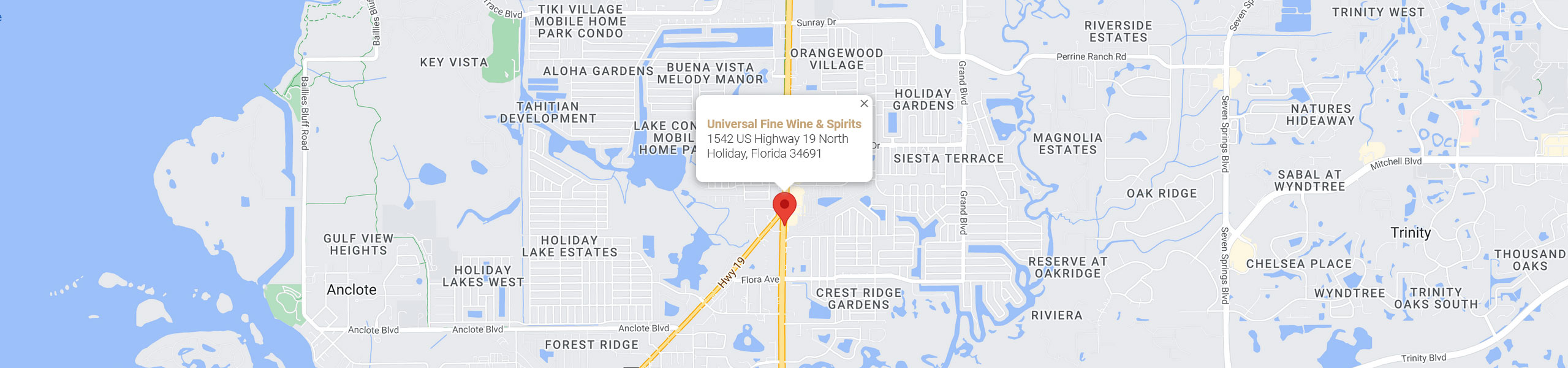 Universal Fine Wine & Spirits Store Map